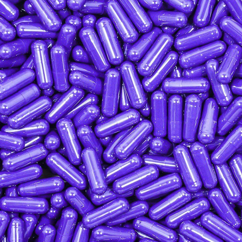 Grape Flavored Gelatin Capsules, Size 0, Qty. 500