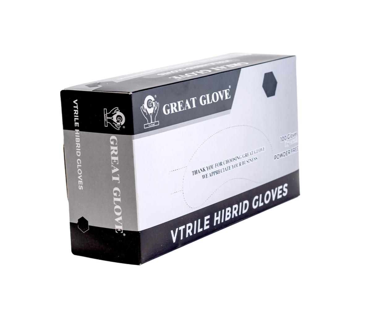 Great Glove Black Nitrile Hybrid Blend, Food Safe, Box of 100, Medium