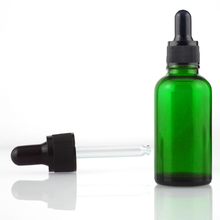 2 oz, Empty Green Glass Dropper Vial