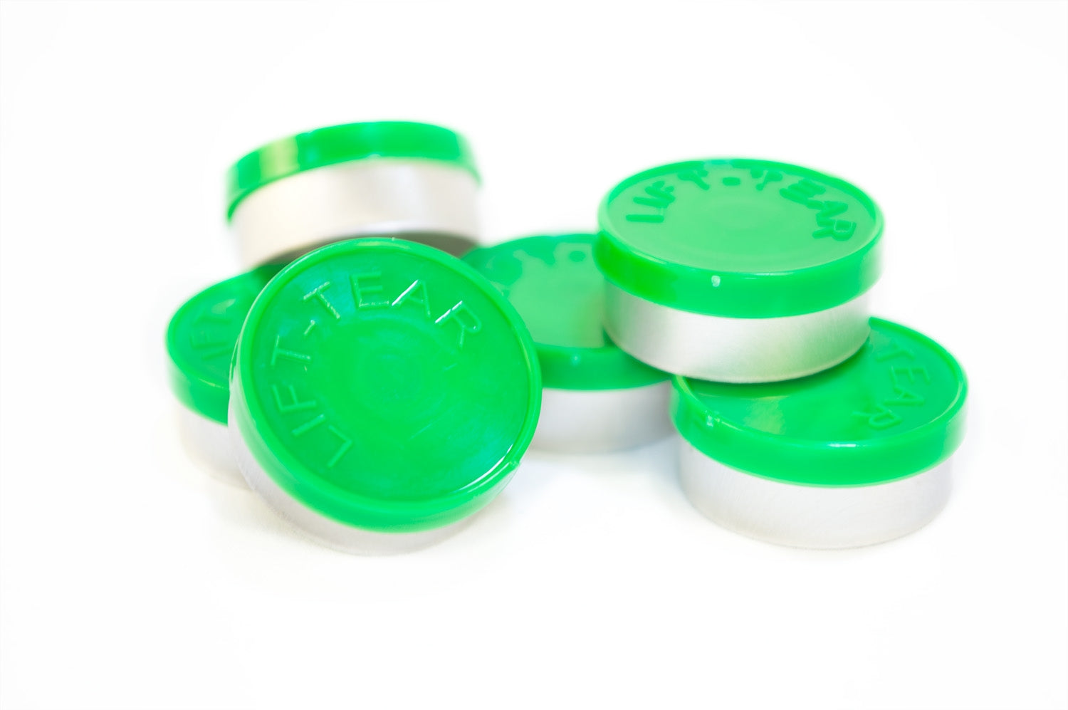 20mm Flip Top Aluminum Seal Lift Tear - Green (Qty. 1000)