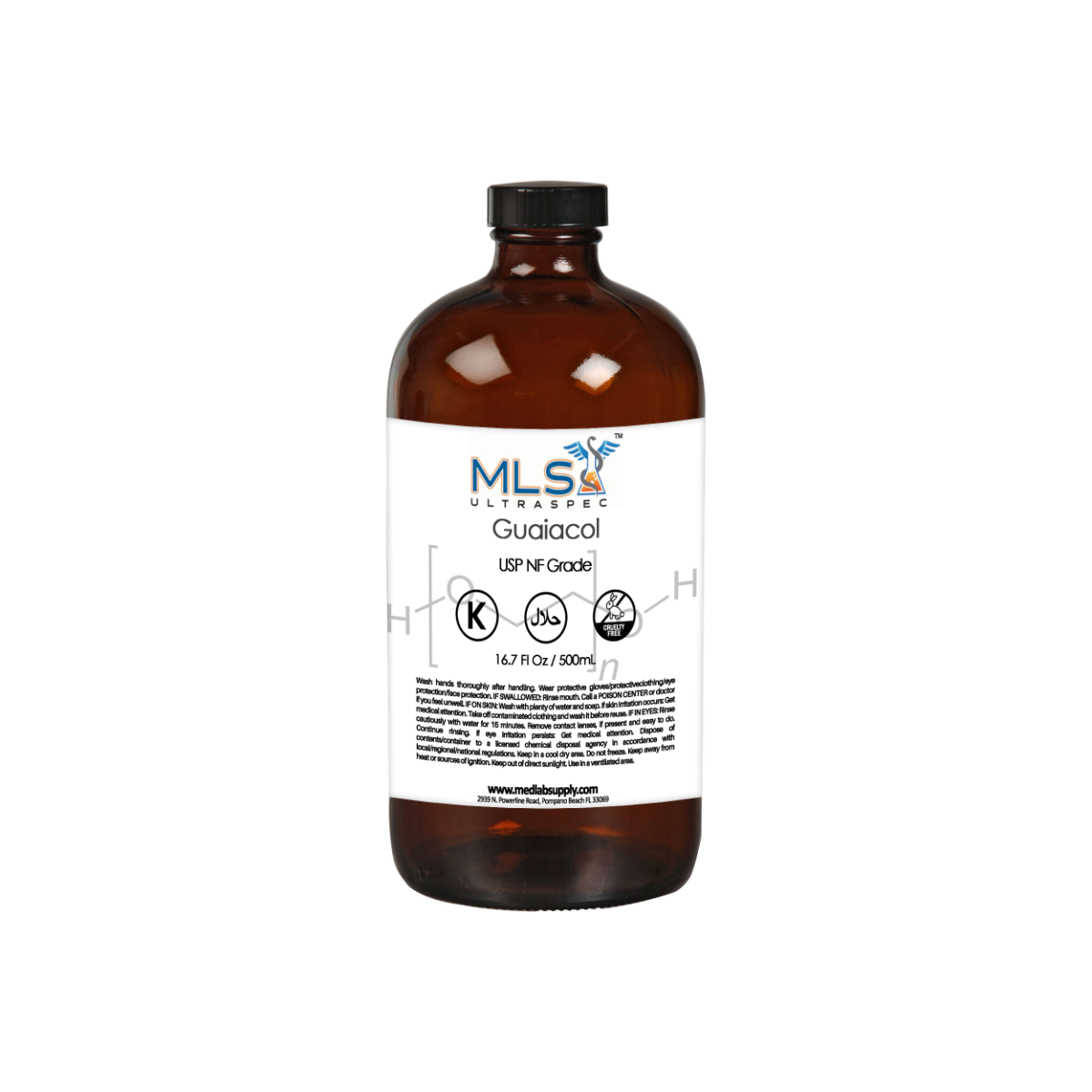 Guaiacol: Purified, GRAS Certfied, 500ml, Pure