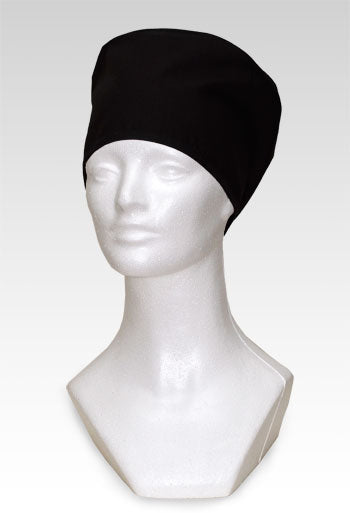 Unisex Tie Back Scrub Hat - Black