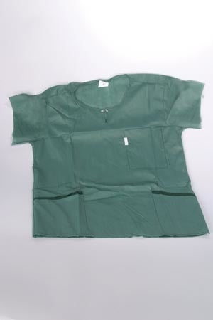 Barrier Wearing Apparel, Scrub Shirts, Slate Green, Medium, Bag of 12