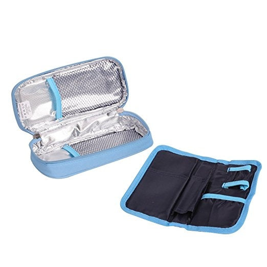 Portable Diabetic Cooler, Medical Travel Bag, Includes 2 Ice Packs