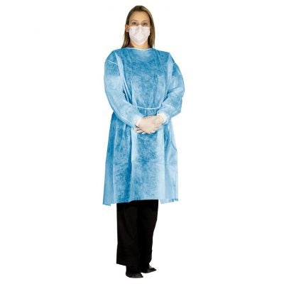 Form-Fit Isolation Gown, Bright Blue, Regular, 12/bg