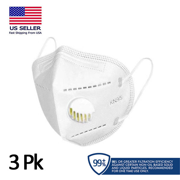 Soulern Small Adult/Teenage Size Premium KN95 masks, with Breathable Exhaust Valve. Pack of 3 or Case of 999. 97+% Filtration Efficiency. As Low As $.66/Mask.