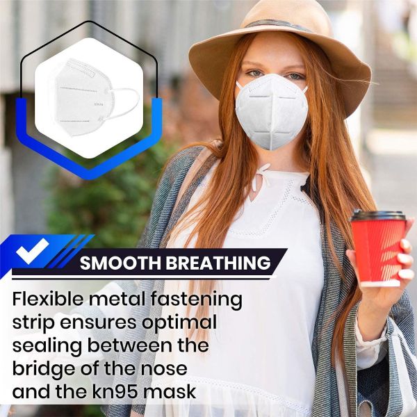 Ultra Spec Premium KN95 Masks. Arctic White. Pack of 10. USA Nelson Lab Tested @ 99+% Filtration Efficiency.