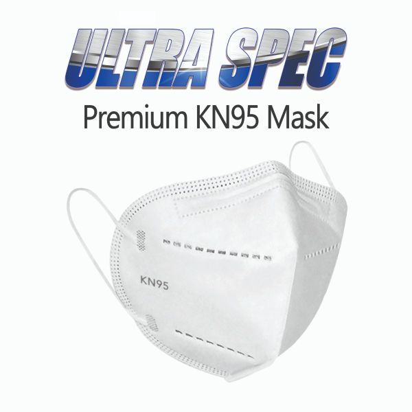 Ultra Spec Premium KN95 Masks. Arctic White. Pack of 10. USA Nelson Lab Tested @ 99+% Filtration Efficiency.