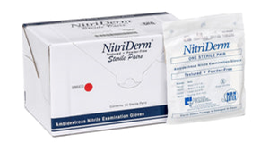 NitriDerm Sterile Nitrile Medical Exam Gloves, Powder-free, Large, Box 10 pairs