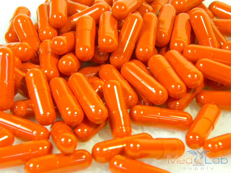Orange Gelatin Capsules, Size: 1 (Qty. 1500) in gripper jar