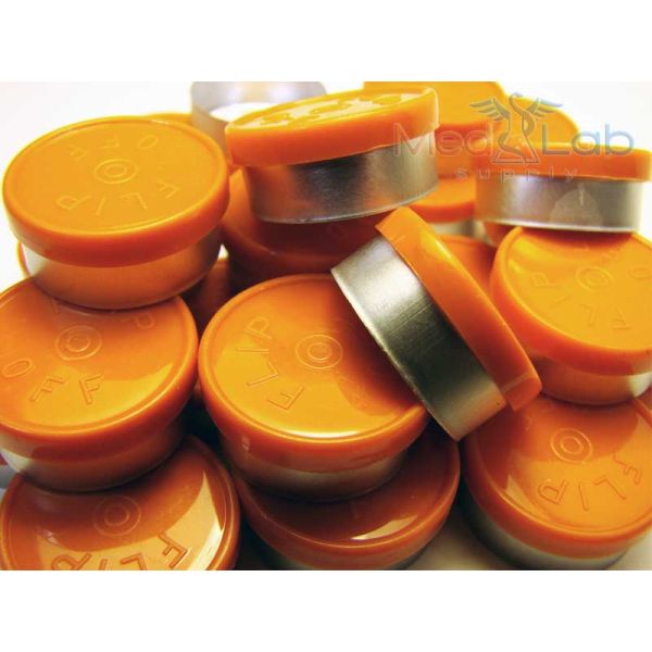 20mm Flip Top Aluminum Seal - Orange (Qty. 100)