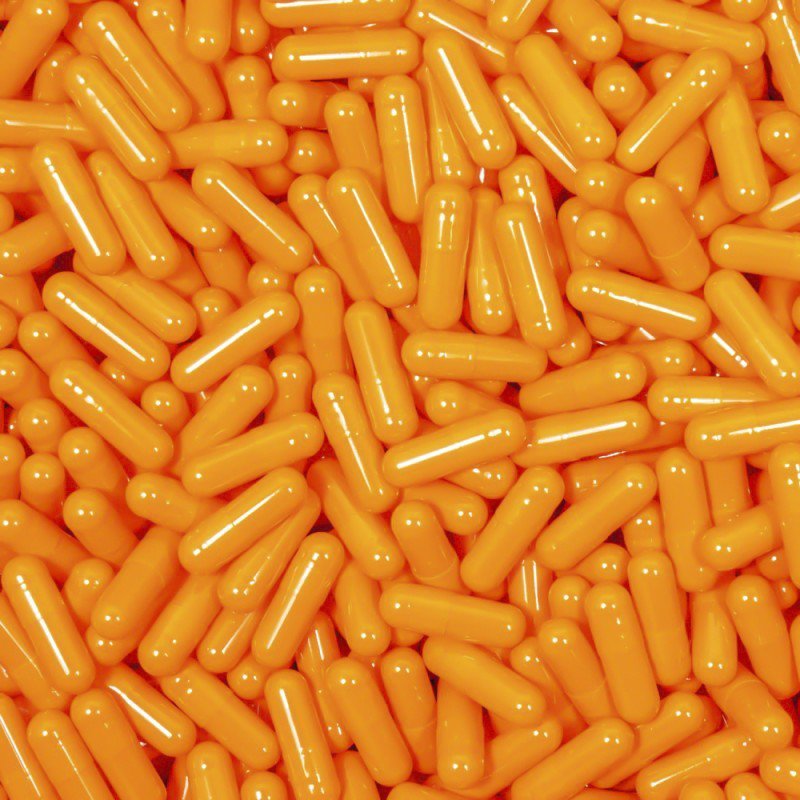 Orange Flavored Gelatin Capsules, Size 1 (Qty. 500)