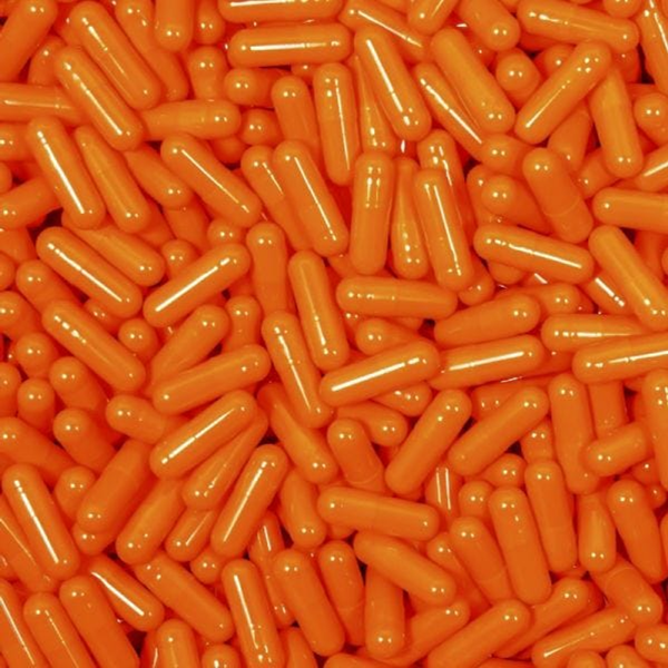 Orange Empty Gelatin Capsules, Size 5, Bag of 500