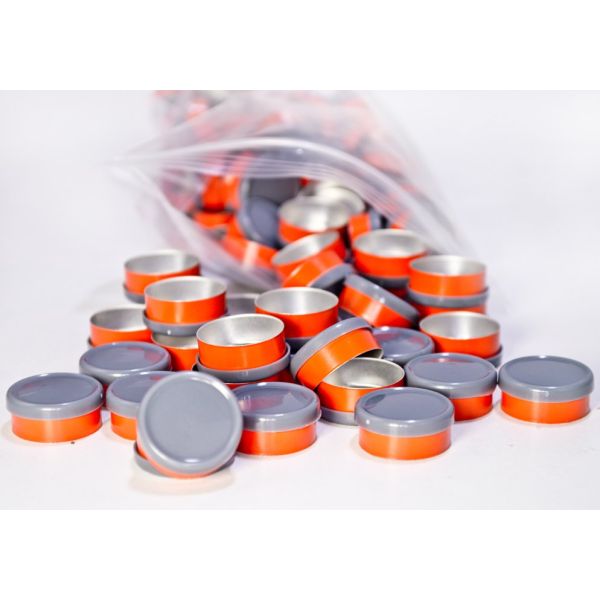 20mm Dual Tone Flip Top Seal (Gray/Orange) Qty.100
