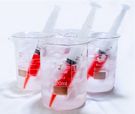 Med Lab Supply Beaker Cocktail Glass with Syringe, Set of 4