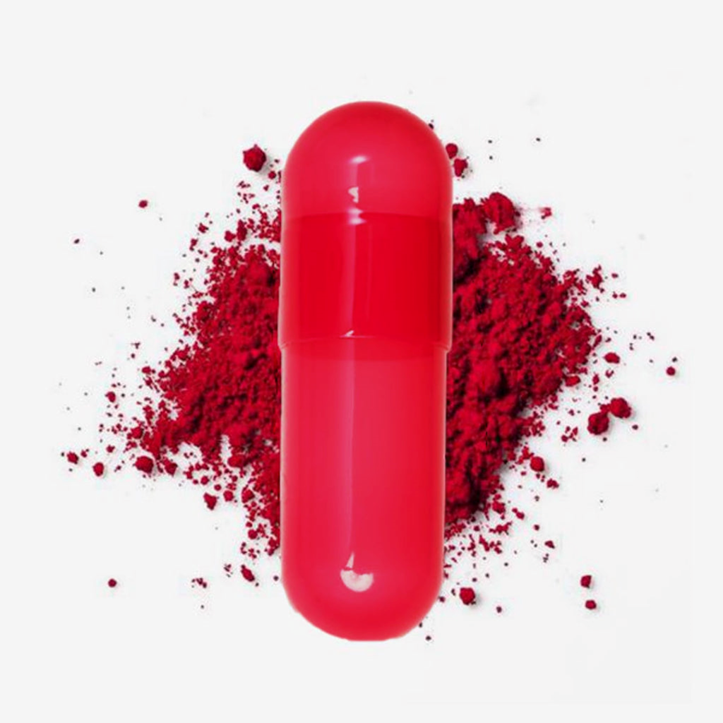 Titanium Dioxide (TiO2) Free Colored Empty Gelatin Capsules Size 0, Red, Qty 500