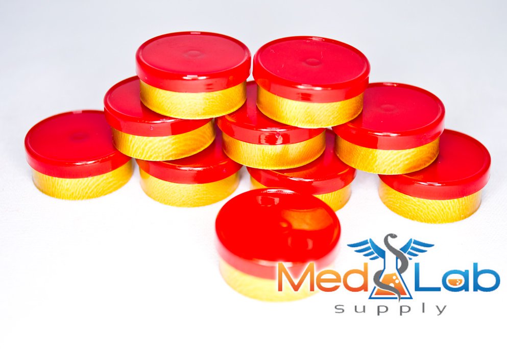 20mm Dual Tone Flip Top Seals (Red/Gold) Qty. 100