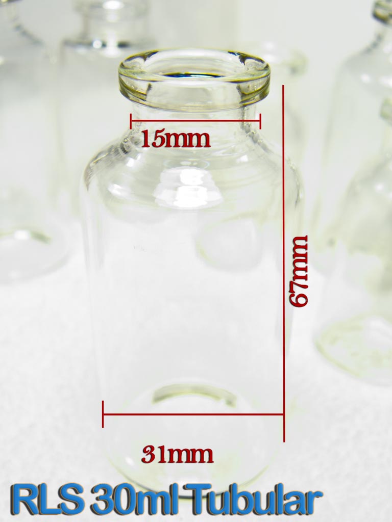 MLS 30ML Tubular Clear Glass Serum Vials (Qty. 192)