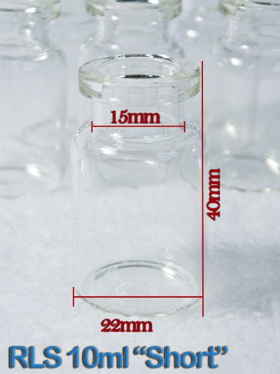MLS 10ml Short Tubular Clear Glass Serum Vials (Qty. 300)