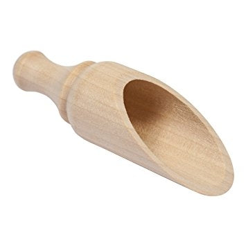 Wood Round Scoop for Bath Salts & Sugar Scrubs, 3.5 inch