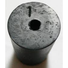 Size No. 1 - Black Rubber Stopper - 2 Hole (Qty. 1)