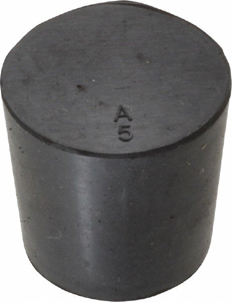 Size No. 5 - Black Rubber Stopper - Solid (Qty. 1)