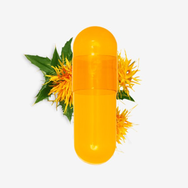 Titanium Dioxide (TiO2) Free, Safflower Colored Empty Vegetarian Capsules Size 00, Yellow, Qty 500