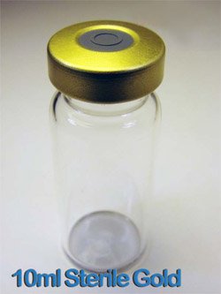 ALK-10ml Clear Sealed Sterile Glass Vial, Gold,  Qty. 1