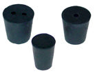 Size No. 7 - Black Rubber Stopper - 2 Hole (Qty. 1)