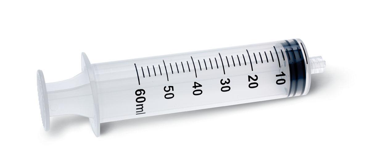 CarePoint Luer Lock 60cc/mL Syringe only, Box of 25
