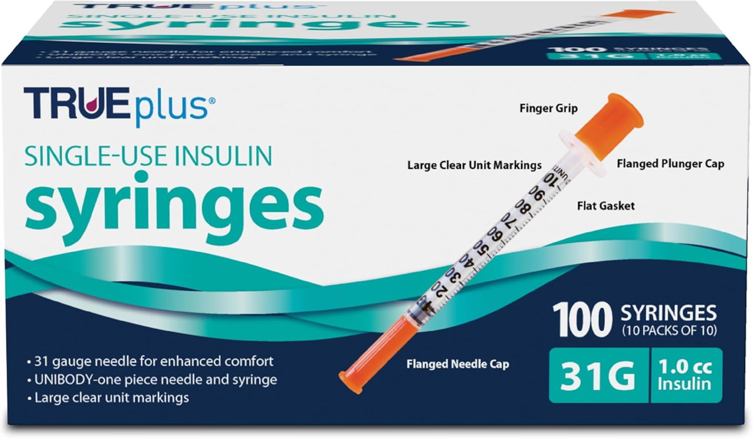 TRUEplus Insulin Syringes 1cc x 31G x 5/16", BX 100