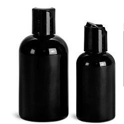Empty Black Plastic Bottles for Aromatherapy 2 oz & 4 oz