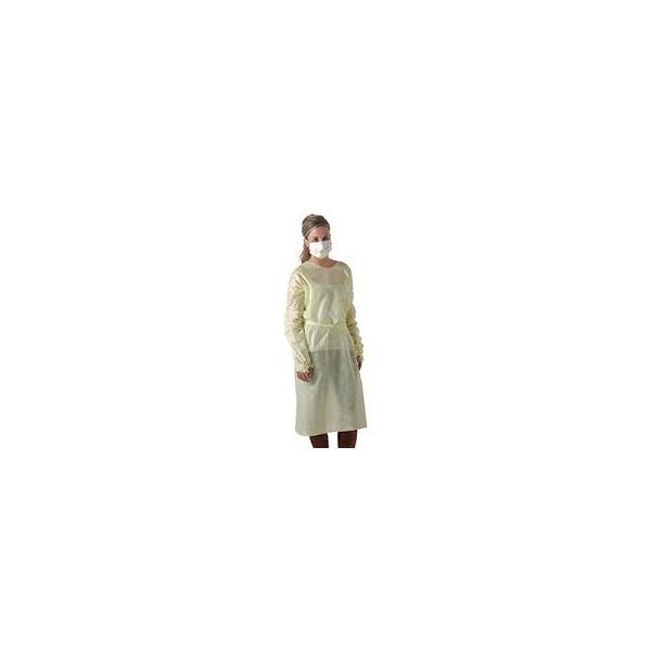 Form-Fit Isolation Gown, Bright Blue & Sunny Yellow, 12/PK