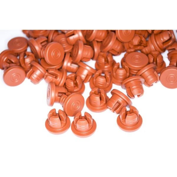 20mm Lyophilization Stoppers 3-Pronged Red