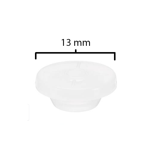 Silicone Vial Stoppers, Clear, 13mm