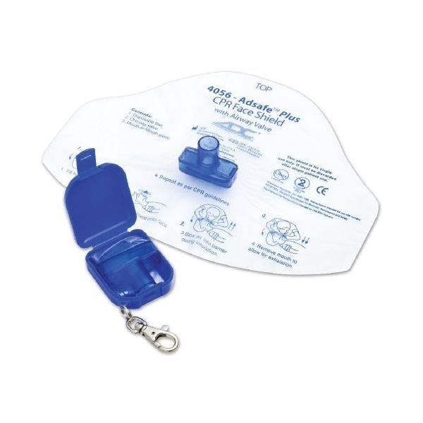 ADC Adsafe Plus CPR Face Shield with 1 Way Valve, Orange or Royal Blue