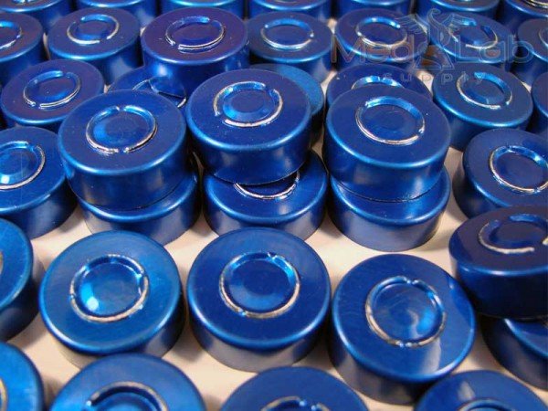 20mm Aluminum Seal, Tear Out Center - Blue