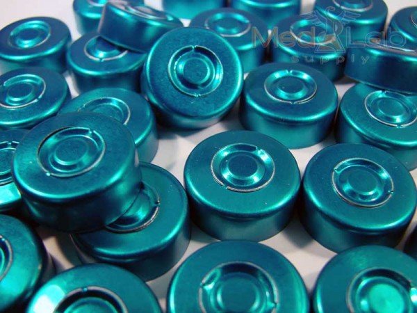 20mm Aluminum Seal, Tear Out Center, Anodized Blue