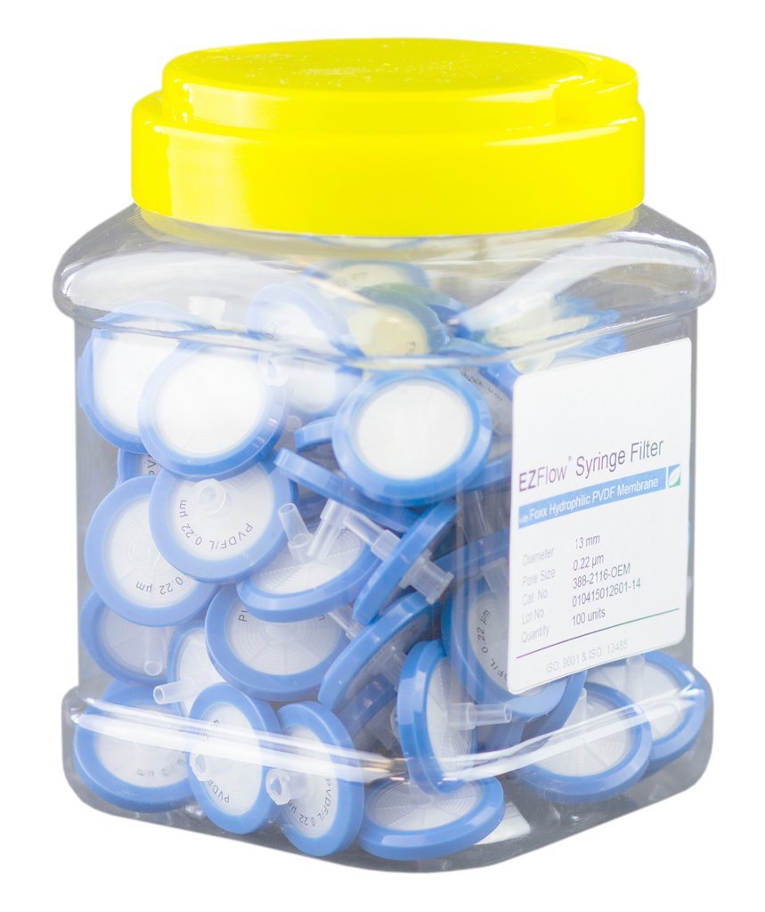 EZFlow Syringe Filter, PVDF 0.2um Sterile: 13mm, 25mm, & 33mm