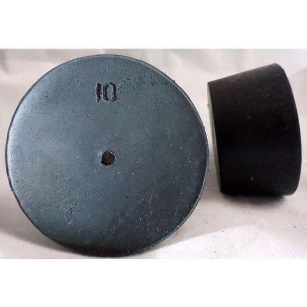 Size No. 10 - Black Rubber Stopper - Solid, 1-Hole, & 2- Hole