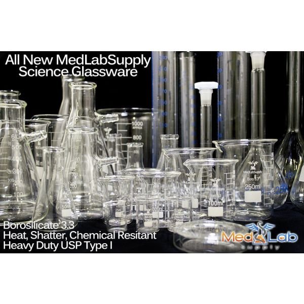 1000 ML Erlenmeyer Flask, Narrow Neck, Glass, Graduated