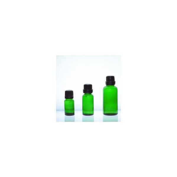 Empty Green Glass Vial with Euro-Dropper & Screw Cap