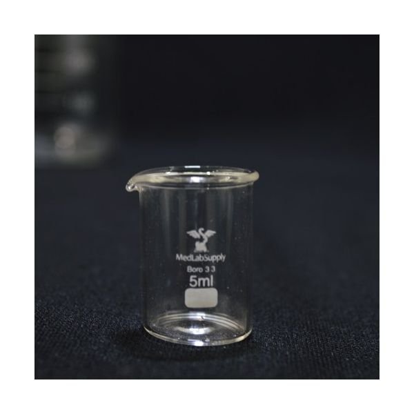 5ML Low Form Graduated Glass Beakers by Med Lab Supply