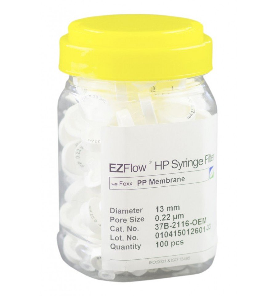 EZFlow Syringe Filter, Polypropylene (PP) 13mm: 0.22um & 0.45um