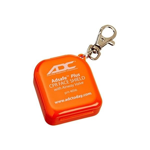 ADC Adsafe Plus CPR Face Shield with 1 Way Valve, Orange or Royal Blue