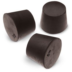 Size No. 6-1/2 - Black Rubber Stopper - Solid, 1-Hole, & 2- Hole
