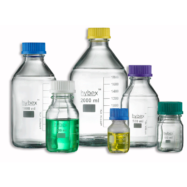 Hybex Glass Media Storage Bottle, 2000mL, B3000-2000 Series