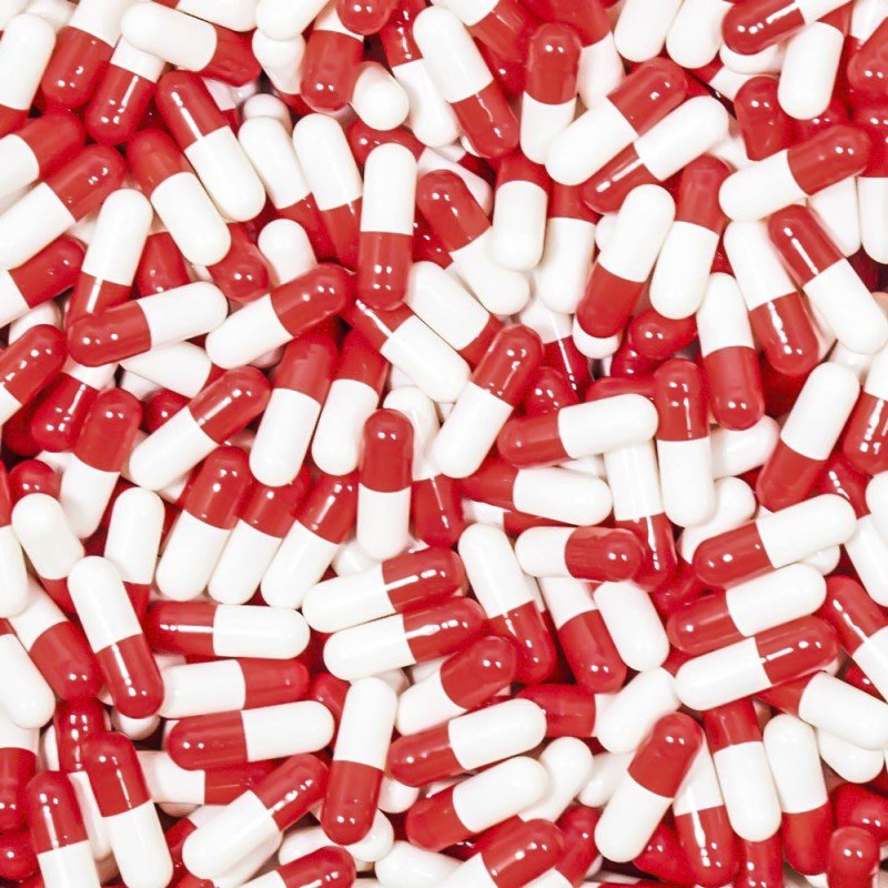Red/White Empty Gelatin Capsules, Size 00