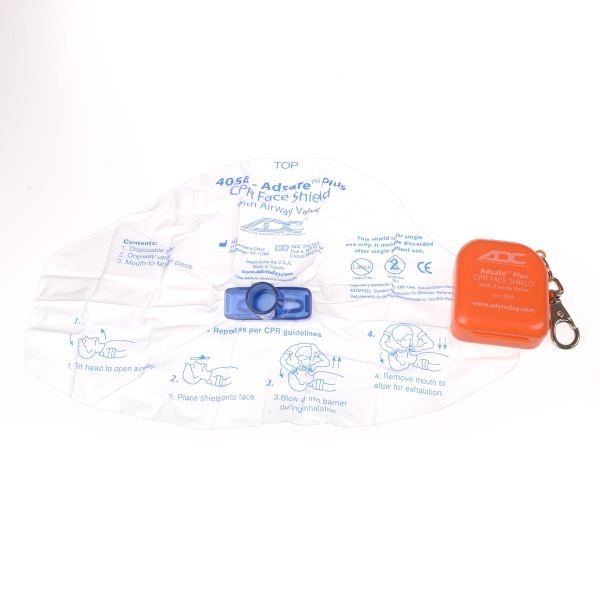 ADC Adsafe Plus CPR Face Shield with 1 Way Valve, Orange or Royal Blue