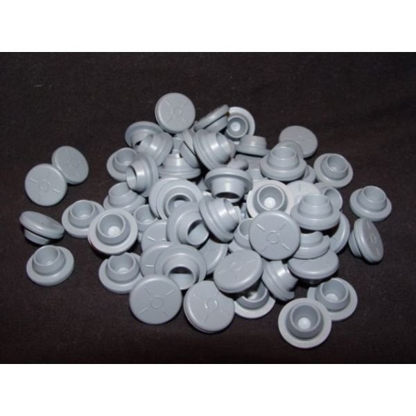 20mm Butyl Rubber Stoppers for Vials, Gray